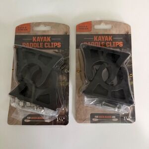 Field‎ & Stream Kayak Paddle Clips 1 1/4 Inch Black PAD00131 2-Pack Lot New